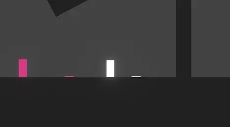 The player and pink opponent positioned near separate pressure plates.